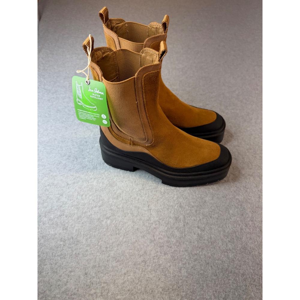 Sam Edelman Laguna Waterproof Chelsea Boots Brown Suede Lug Sole Womens 7